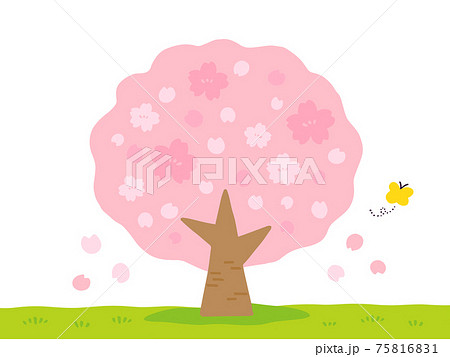 かわいい桜 春 手書きイラスト素材のイラスト素材