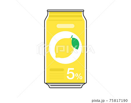 レモンの缶酎ハイのイラストのイラスト素材