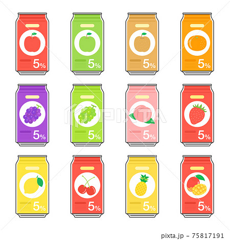 缶酎ハイのイラストセットのイラスト素材