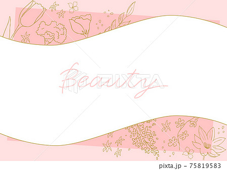 手描きフラワー背景 フレーム 手描きフラワー背景 フレーム 75819583