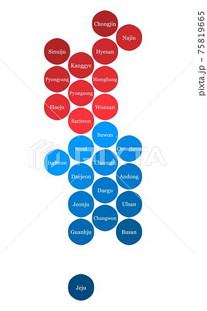 North and South Korea political map divide by state colorful circle geometry. North and South Korea political map divide by state colorful circle geometry. 75819665