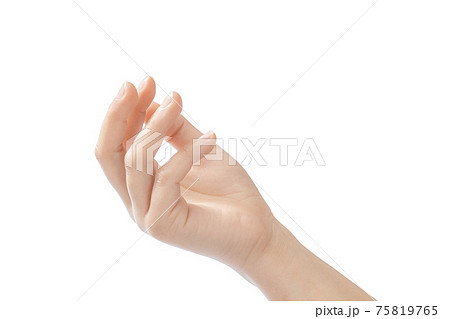 女性の右手 軽く握る 女性の右手 軽く握る 75819765