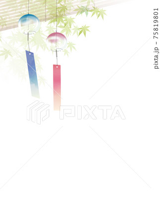 赤と青の風鈴と青紅葉 赤と青の風鈴と青紅葉 75819801
