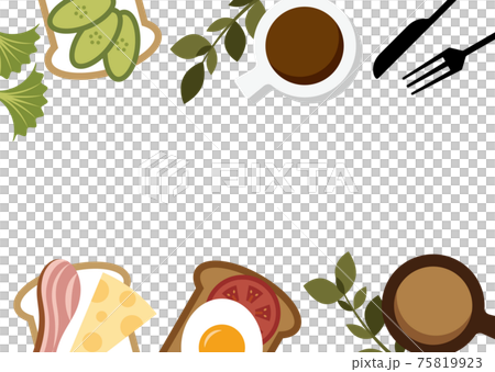 Bread And Coffee Illustration Frame Stock Illustration