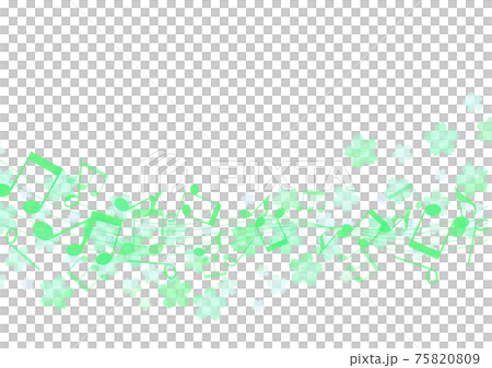 Flowing notes and flower background no.02 Flowing notes and flower background no.02 75820809