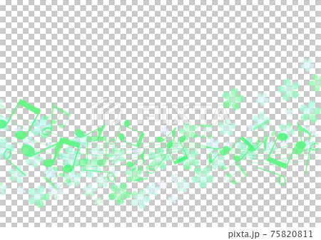 Flowing notes and flower background no.04 Flowing notes and flower background no.04 75820811