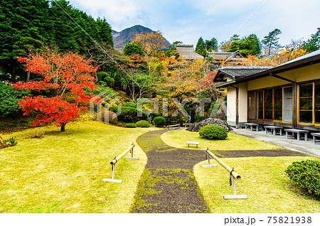 神奈川県 紅葉の箱根美術館 日光殿前庭 神奈川県 紅葉の箱根美術館 日光殿前庭 75821938
