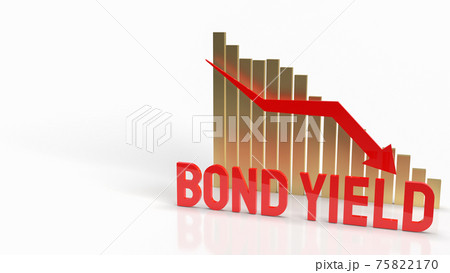The bond yield red word and chart arrow down background for business content 3d rendering 75822170