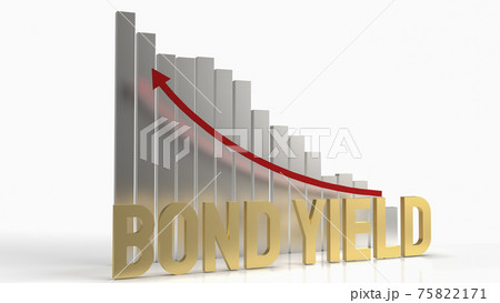 The bond yield gold word and chart arrow up  for business content 3d rendering 75822171