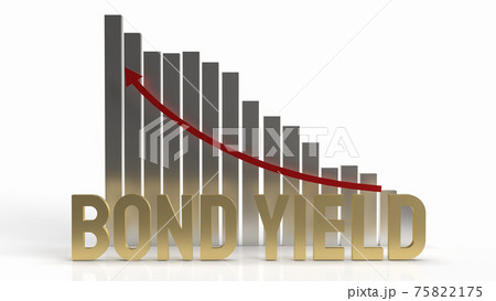 The bond yield gold word and chart arrow up  for business content 3d rendering 75822175
