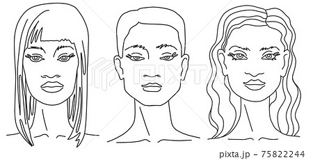 Three women of different nationalities and cultures together 75822244