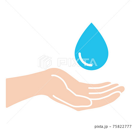 手のひらと水滴のアイコン 75822777