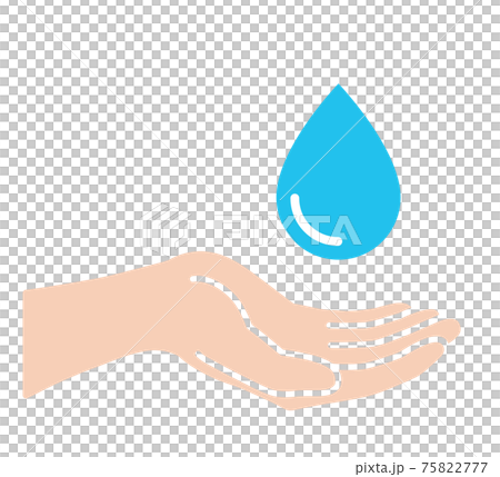 手のひらと水滴のアイコン 75822777
