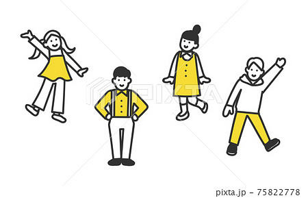 元気なこどもたちのイメージイラスト素材 元気なこどもたちのイメージイラスト素材 75822778