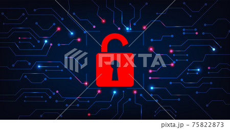 Cyber security destroyed concept. Cyber security destroyed concept. 75822873