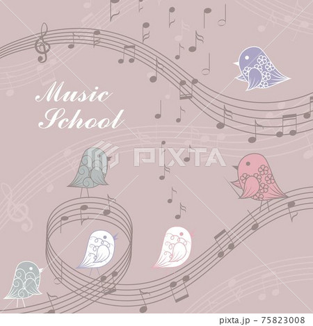 Vector illustration of singing birds and notes 75823008
