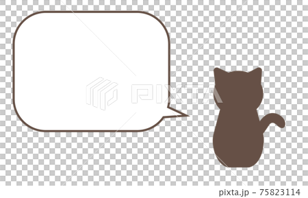 Illustration material of a cute cat silhouette speech bubble Illustration material of a cute cat silhouette speech bubble 75823114