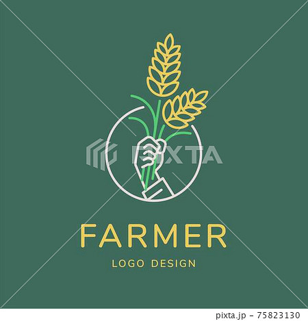 Farmer agriculture logo line vector illustration Farmer agriculture logo line vector illustration 75823130