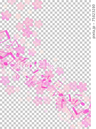 Flowing musical notes and cherry blossom background no.07 Flowing musical notes and cherry blossom background no.07 75823280