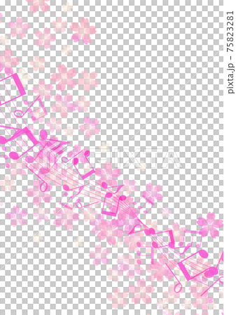 流淌的音符和櫻花背景08 75823281