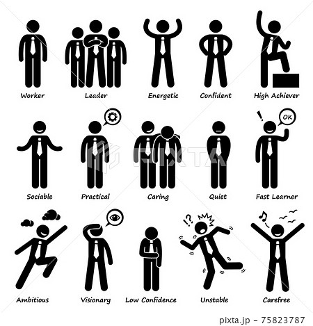 Businessman Attitude Personalities Characters Stick Figure Pictogram Icons. These are businessman attitude and personalities. Businessman Attitude Personalities Characters Stick Figure Pictogram Icons. These are businessman attitude and personalities. 75823787