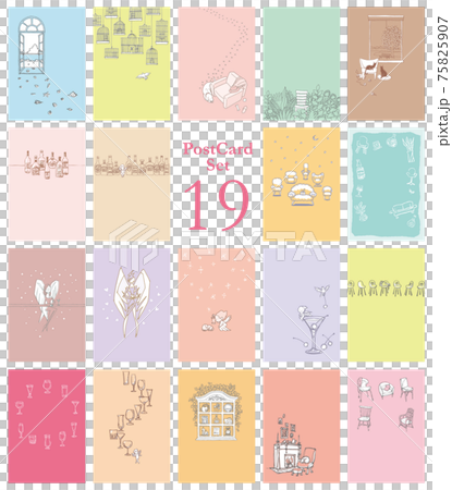 ポストカードベクターセット 75825907