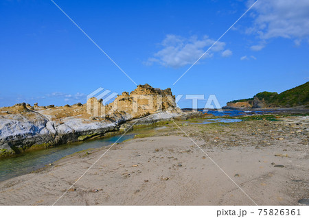 石見 畳ヶ浦　馬の背・クジラのあご骨化石　浜田市 75826361