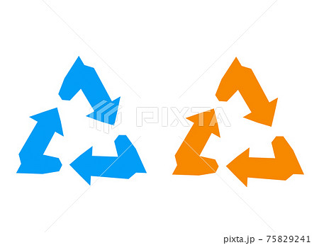 青色と赤色のリサイクルのアイコン 青色と赤色のリサイクルのアイコン 75829241