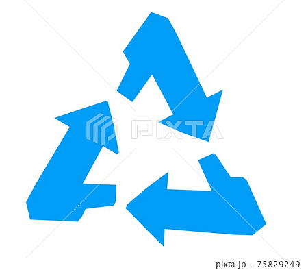 青いリサイクルマーク 75829249