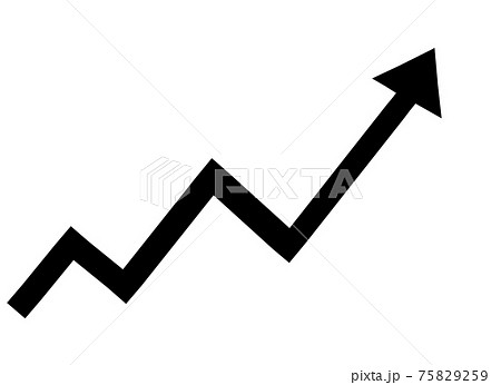 上昇する売り上げのシルエットのイラスト素材