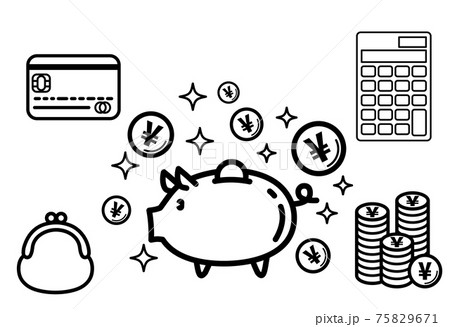 ブタの貯金箱のイラスト素材