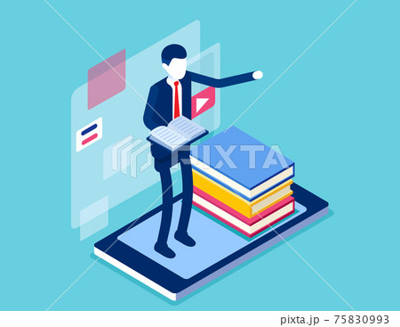 Online instruction. Study courses training tutorial. Isometric vector concept 75830993