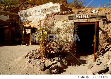 ルート66 アメリカ西部開拓時代の面影が残る街 オートマン の鉱山ミュージアムの写真素材