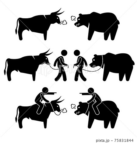 Businessman Business Man with Bull and Bear... - Stock Illustration  [75831844] - PIXTA