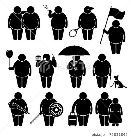 obese man silhouette