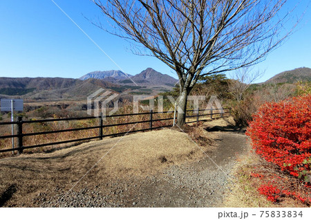 蒜山高原　快晴の秋　鬼女台展望休憩所から大山を望む 75833834