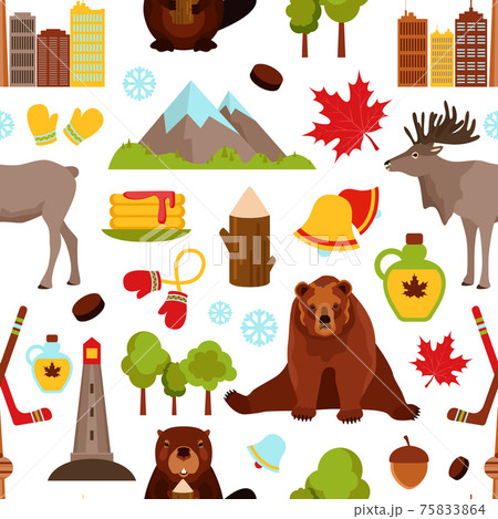 Canada Seamless Patternのイラスト素材