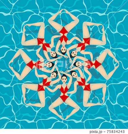 Synchronized swim. Vector Synchronized swim. Vector 75834243