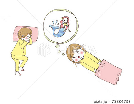 2歳児 3歳児 お昼寝 睡眠 ごっこ遊びのイラスト素材