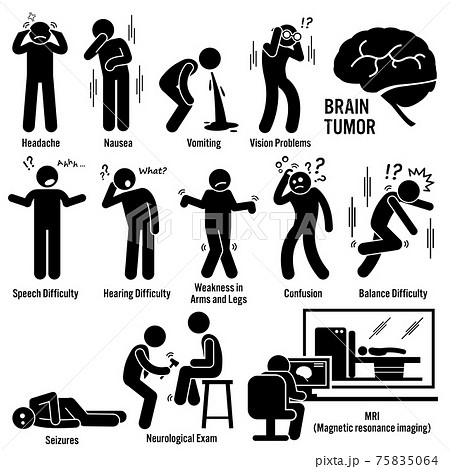 Brain Tumor Cancer Symptoms Causes Risk Factors Diagnosis Stick Figure Pictogram Icons. SBrain tumor cancer disease which include the symptoms, causes, risk factors, and the diagnosis for the illness. Brain Tumor Cancer Symptoms Causes Risk Factors Diagnosis Stick Figure Pictogram Icons. SBrain tumor cancer disease which include the symptoms, causes, risk factors, and the diagnosis for the illness. 75835064