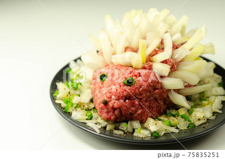 Traditional German dish called Mettigel,.Mett served as a Mett hedgehog Traditional German dish called Mettigel,.Mett served as a Mett hedgehog 75835251
