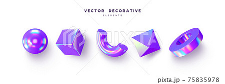 Set of 3d render primitives. Set of 3d render primitives. 75835978