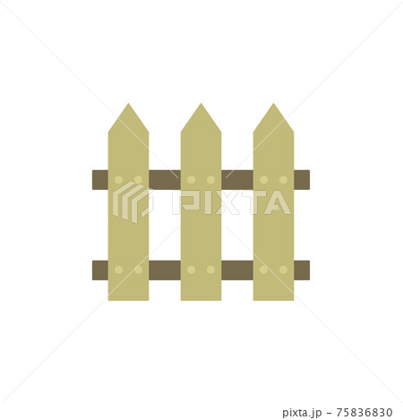 cartoon garden barrier isolated on white background, wooden fence, vector illustration 75836830