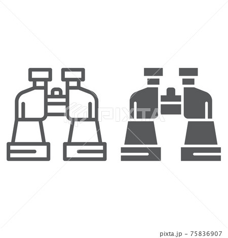 Binoculars line and glyph icon, watch and vision, surveillance sign, vector graphics, a linear pattern on a white background. 75836907