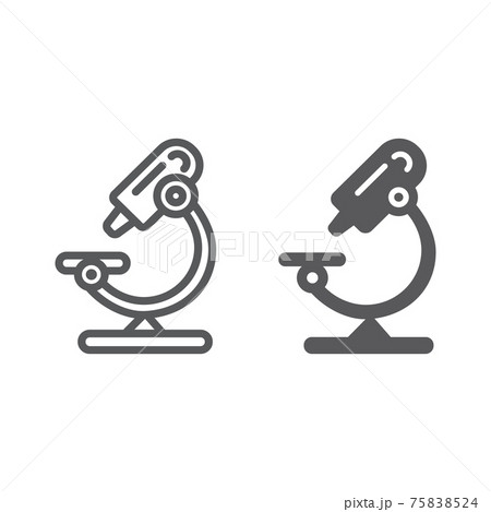 Microscope line and glyph icon, science and lab, lens sign, vector graphics, a linear pattern on a white background. 75838524