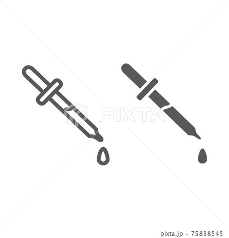 Pipette line and glyph icon, instrument and laboratory, dropper sign, vector graphics, a linear pattern on a white background. 75838545