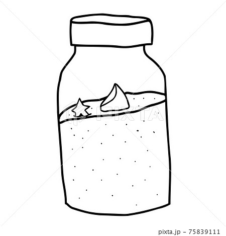 星の砂の入った小瓶 線画のイラスト素材 75839111 Pixta