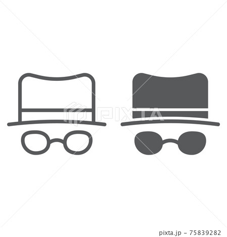 Spy line and glyph icon, spyware and person, detective sign, vector graphics, a linear pattern on a white background. 75839282