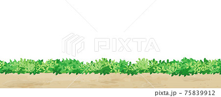 土の道と雑草 横スクロールゲームの背景 ループのイラスト素材