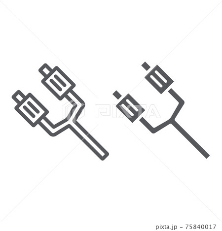 Exhaust pipe line and glyph icon, auto and detail, car part sign, vector graphics, a linear pattern on a white background. Exhaust pipe line and glyph icon, auto and detail, car part sign, vector graphics, a linear pattern on a white background. 75840017